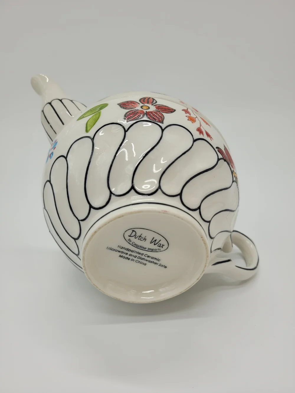 Dutch Wax Floral Ceramic Tea-for-One Set Multicolor Hand-Painted Flowers NEW